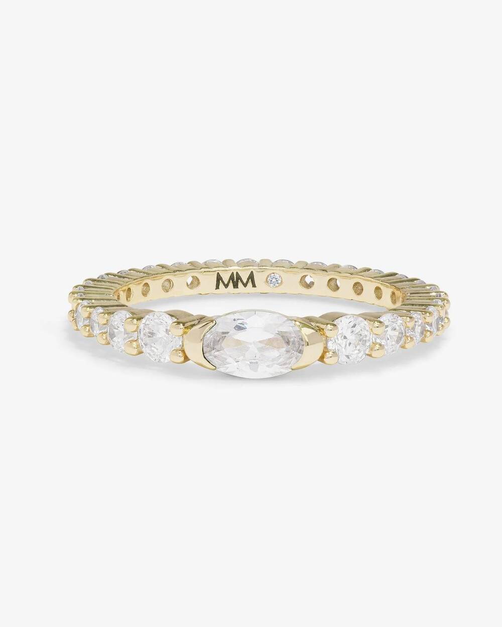 NEW MELINDA MARIA women's maven ring in gold|white diamondettes